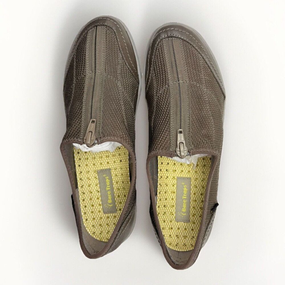 BareTraps Janel Women's 9.5 Olive Brown Knit Slip On Comfort Loafer Flat
